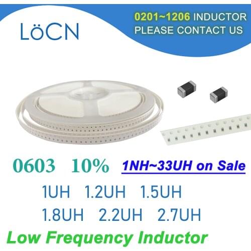 4000Pcs 0603 1608 10% SMD Chip Inductor 1UH 1.2UH 1.5UH 1.8UH 2.2UH 2.7UH Multilayer Ferrite Inductors High Quality UH K