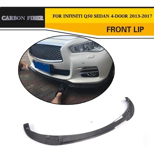 Car-Styling Carbon Fiber Racing Front Lip Splitter for Infiniti Q50 Standard Sedan 4-Door 2013-2017 Non-Sport