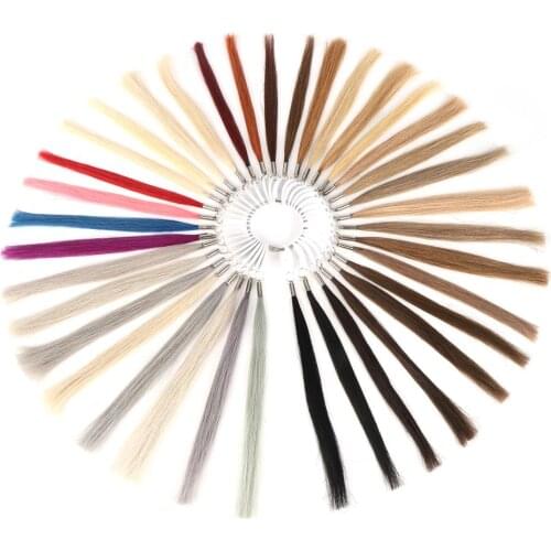 MW Remy Hair Extensions Color Chart 37pcs/lot Color Rings For 100% Human Hair extensions and Salon Hair Dyeing Sample