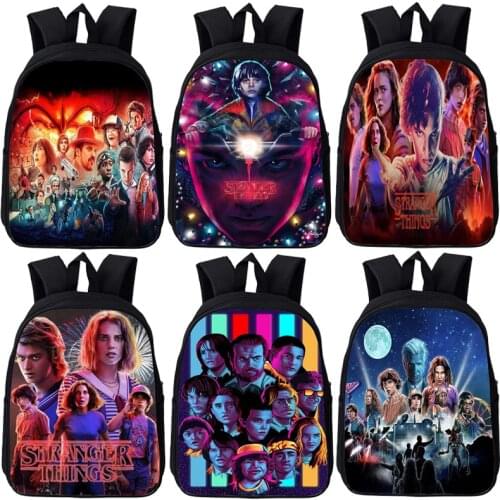 Children Stranger Things 3D Pattern Backpack Boys Girls School Bags Anime BookBags Stranger Things Back Pack Fashion Mochilas