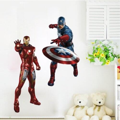 Disney ZY1468 new iron man wall stickers 3d three-dimensional decorative painting Avengers creative living room decoration
