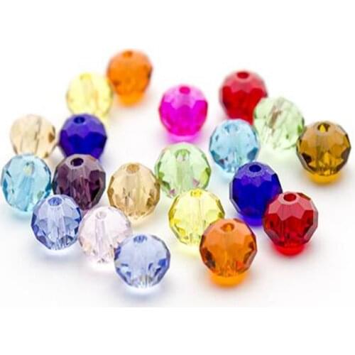 Crystal Round Oval Beads 8MM Faceted Rondelle Glass Beads Crafts Wholesale Needlework Accessories for Jewelry Bijoux