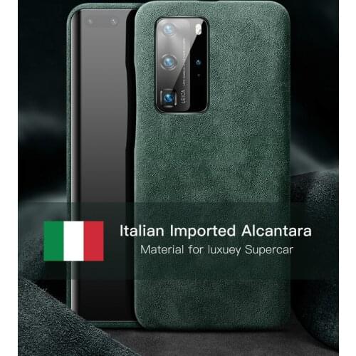 YMW Italian Alcantara Case for Huawei P40 Pro Plus + Fashion Luxury Artificial Leather Business Phone Cases for P40 Pro Cover