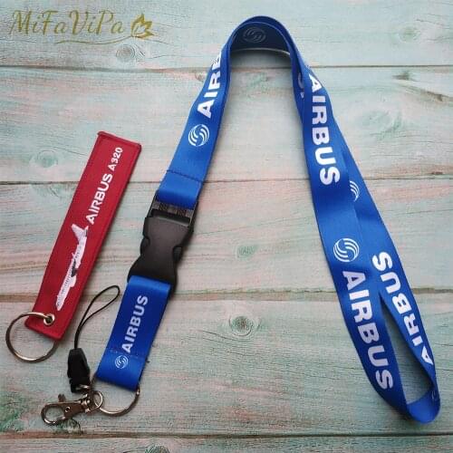 2 PCS Airbus A320 Sleutelhange Cessna Keychain Airbus Neck Strap Chaveiro llavero Lanyard for ID Card Holder for Pilot Gift