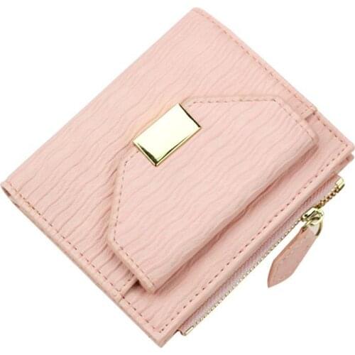 Water Ripple Pattern Women Wallet 2021 Pu Leather Lady Purse Short Brand Female Wallet Coin Pocket Fresh Girl Purse Card Holder