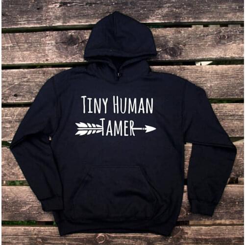 Tiny Human Tamer Hoodie Funny Mom Dad Parent Mommy Family Wife Gift Sweatshirt long sleeve Hoodie Best Gift