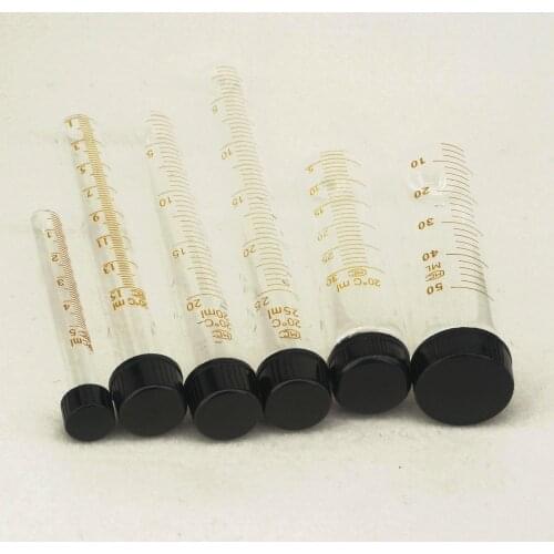 5ml/10ml/15ml/20ml/25ml/30ml/50ml Lab Clear Glass Test Tube Round Bottom With Cap