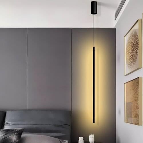 Minimalist linear led light Bedroom Bedside Studio long Pendant Lights Noridc Modern Design wall line lamp