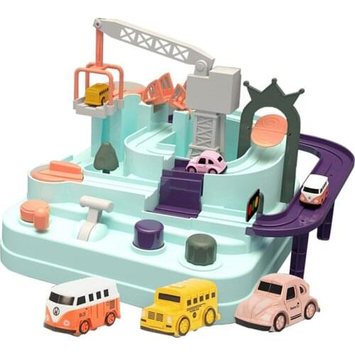 Racing Rail Car Model Racing Educational Toys Children Track Car Adventure Game Brain Game Mechanical Interactive Train Toy