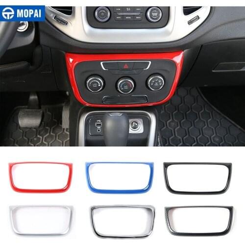 MOPAI ABS Car Interior Air Conditioning Control Switch Panel Decoration Stickers For Jeep Compass 2017 Up Car Styling