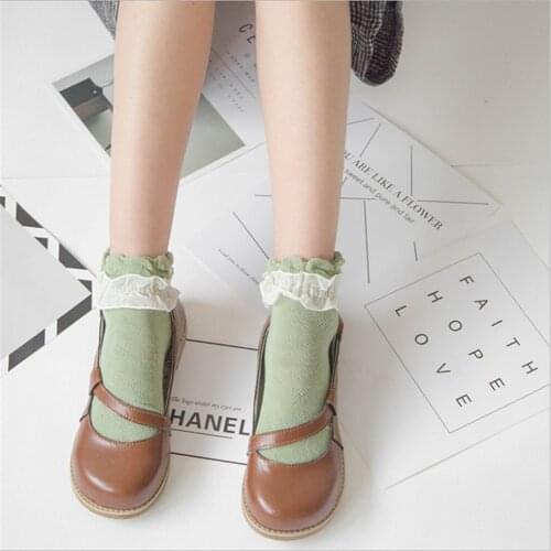 Socks Japanese Harajuku Sweet Retro Lace Short Socks Lolita Princess Lace Socks All Cotton Imitation Silk Ladies Socks
