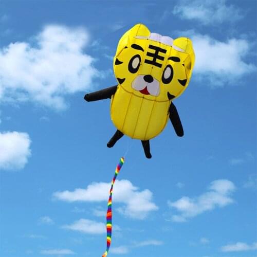 New soft inflatable tiger kite for kids children audlts with tails outdoor single line animal kites free shipping