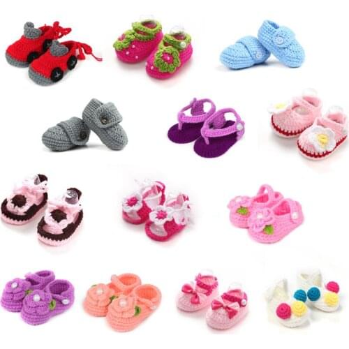 Warm Boy Girl First Walkers Newborn Baby Shoes Comfort Soft Anti-slip Infant Crib Yarn Hand-knitted Shoes