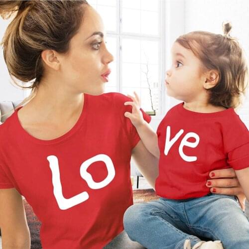 Love mommy and me clothes Cotton family matching look baby girl clothes mom and daughter matching Kids Boys baby girl T-shirt