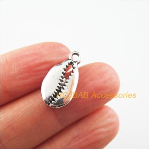 16 New Shell Charms Tibetan Silver Color Ocean Sea Pendants 11x20mm