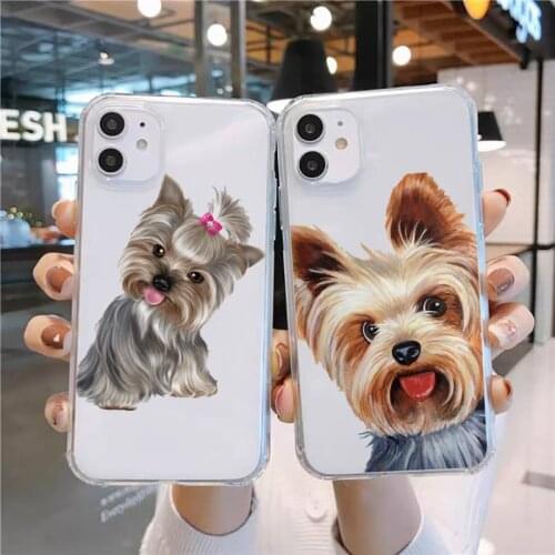 York shire Terrier dog Phone Case Transparent for iPhone 11 12 mini pro XS MAX 8 7 6 6S Plus X 5S SE 2020 XR