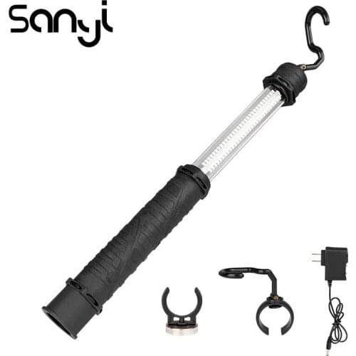 SANYI USB Rechargeable Working Light Flashlight Torch with Magnet Support Bracket Linternas built-in Battery