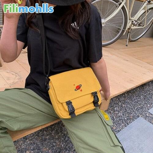 Bags for Women 2020 Fashion Messenger Bags Brand New Cartoon Embroidery Planet Canvas Shoulder Bags Universe Handbags S2064