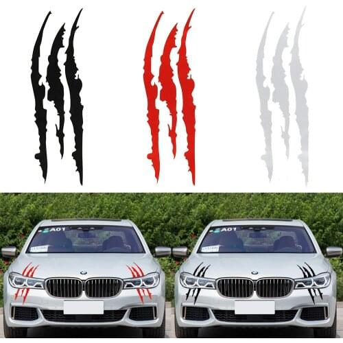 40cm*12cm Car Reflective Monster Sticker Black/Red Scratch Stripe Claw Marks Car Auto Headlight Vinyl Decal Car Styling