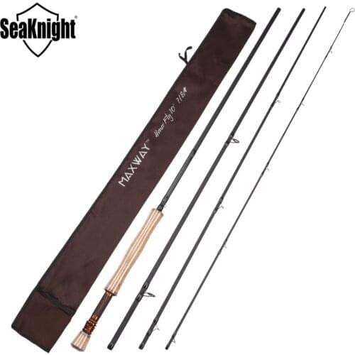 SeaKnight Fly Fishing Rod 7/8# Carbon 4 Sections Super Light 125g Soft Handle 3.0M Carbon Fiber Fast Action Fly Fishing Rod