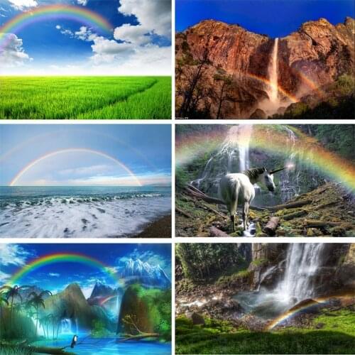 ZHISUXI Vinyl Photography Backdrops rainbow Theme Photography Background 200309FK-01