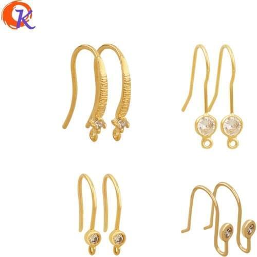 Cordial Design 50Pcs Jewelry Accessories/Earrings Findings/Hand Made/Genuine Gold Plating/CZ Earrings Hooks/DIY Jewelry Making
