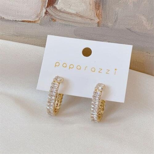 2020 New Korean Plating Gold Temperament Round CZ Earring for Women Inlay AAA Zircon Stud Earring Jewelry Brincos