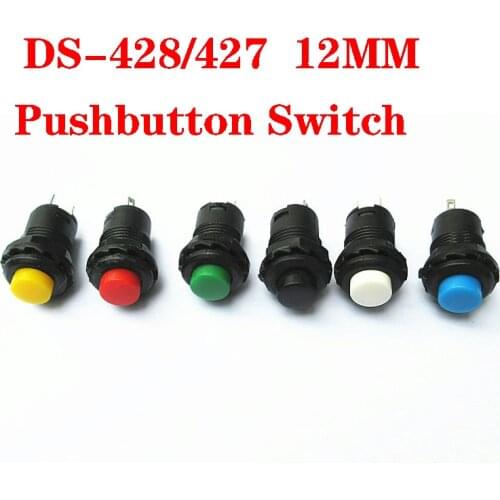 10pcs DS-428/427 12mm Momentary pushbutton switches 3A /125VAC 1.5A/250VAC Self Return Momentary Push Button Switch