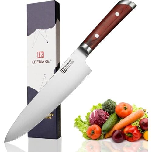 2018 new SUNNECKO 8" inch Chef Knife German 1.4116 Steel Blade Kitchen Knives Color Wood Handle Ultra Sharp Cutter Chef Knife