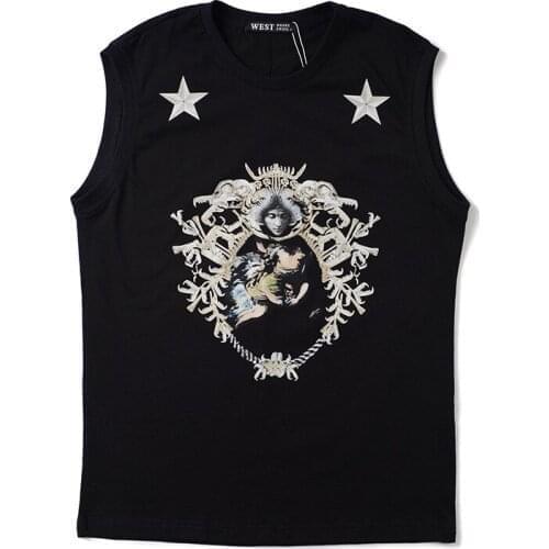 2020 New Novelty High Men Fashion Shirts Grim Reaper star Top Hip Hop Skateboard Street Cotton Tee Tank Tops Dog #N129