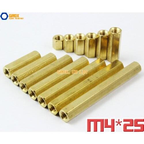 25 Pieces Brass M4 x 25mm Female PCB Motherboard Standoff Spacer