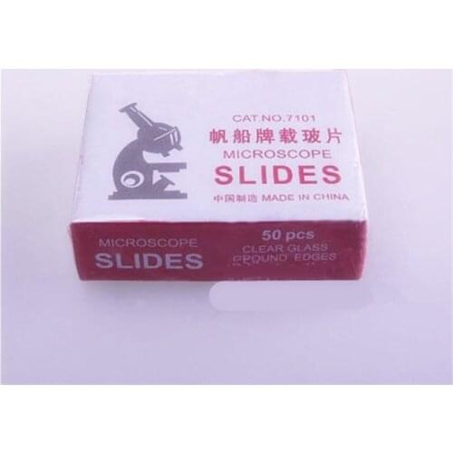 50pcs/box Microscope Slides Clear Glass Ground Edges for Lab MicroscopeLab Supplies