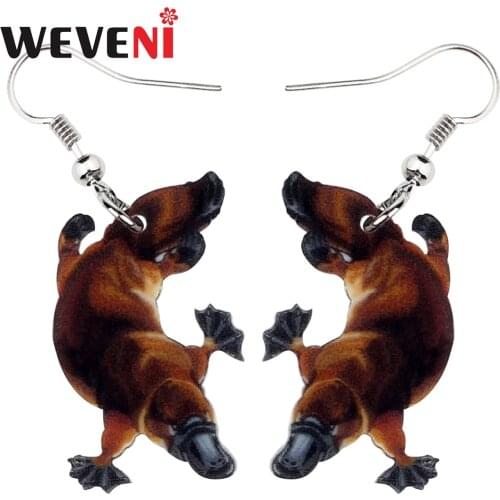 WEVENI Acrylic Australian Platypus Duckbill Duckmole Earrings Drop Dangle Novelty Animal Jewelry For Women Girl Charms Wholesale