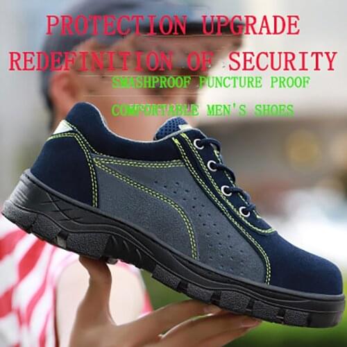 Safety Shoes Mens Summer Lightweight Anti-Smashing Wear-Resistant Special Leather For Electric Welders