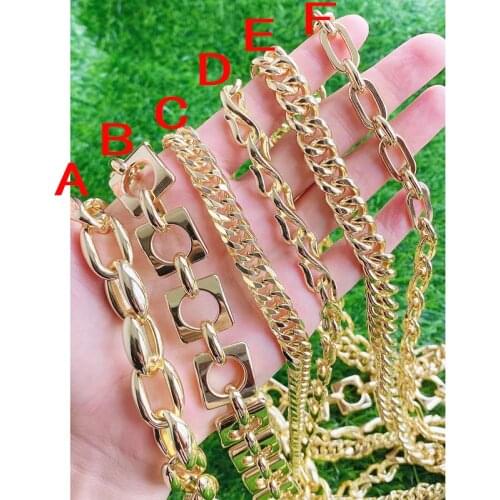 3 Meters High quality Gold Plated Mix shape Geometric chain necklace Big chain Handmade Fashion jewelry accessories 51662
