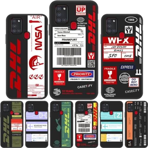 For Samsung A12 Case DHL Letter Label Soft Case For Samsung A12 A 12 A21S A20S A20 A20e A02 A22 A03S A10S A10e A2 Core A01 Cover