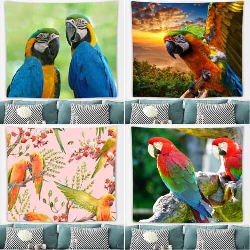 Parrot Tapestry Home Decorative Hanging Ornaments Tapestry Wall Hanging 3D Printing Wall Art Polyester Fabric Landscape Tapestry