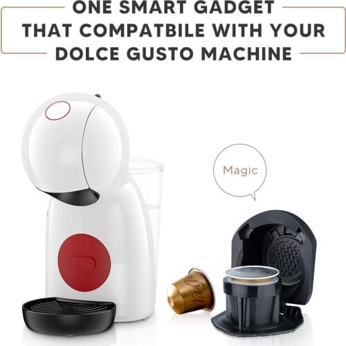Icafilas Reusable Coffee Adapter for Nescafe Dolce Gusto Capsule Holder Piccolor XS. Genio S & Mini Me Maker Convert Accessories
