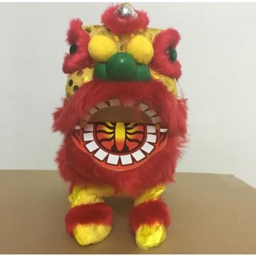 26*14*20cm Yellow/Red Electric Plush Toy Lion Cosplay for Festival Celebration Childrens Gift Traditional Chinese Toys A633