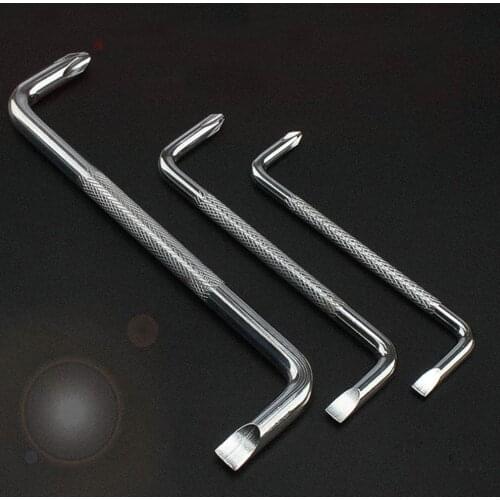 3pcs Right-angle Elbow Screwdriver Z-shaped Screw Batch Head Cross Plum Blossom Mini Dual-purpose Taper Wrench