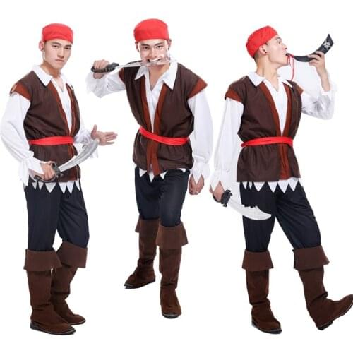 Halloween Masquerade adult pirate costume COS role playing Pirates of the Caribbean Captain Jack Sparrow pirate costume