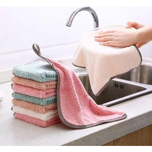 Kitchen Super Absorbent Cleaning Cloth Car Dishwashing Hangable Rag Soft Towel Washing Cleaning Rags For Dish Washing