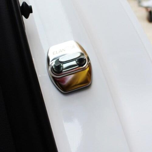 Retrofit 4PCS Door Lock Cover Stainless Steel Protective Caps For Elantra 2016 2017 2018 Accessories