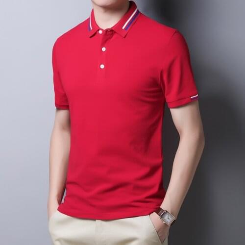 Casual Polo Homme Men Tee Shirt Tops 4Xl Plus Size Brand Mens Summer Cotton Polo Shirts Short Sleeve Shirt Striped Business
