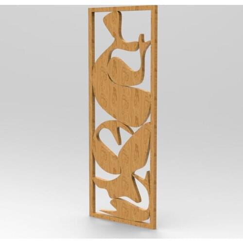 New Porch Panels Partition 3d model relief for cnc in STL file format Hollow out fish carving Door partition