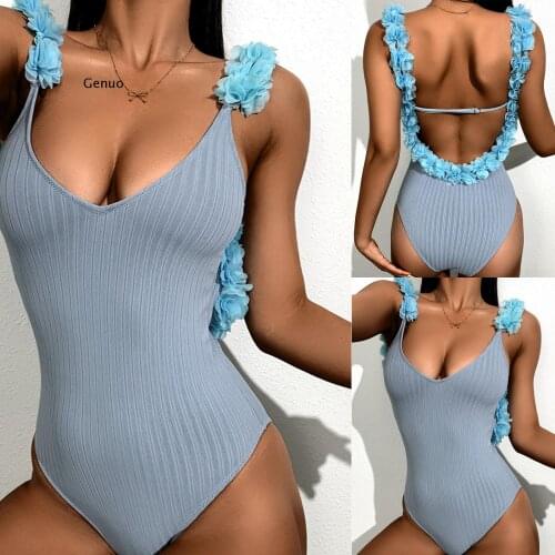 New Bikini Swimsuit Dress Bathing-shits 2021 Womens Sexy High Waisted Open Back Bikini One Piece Swimsuit