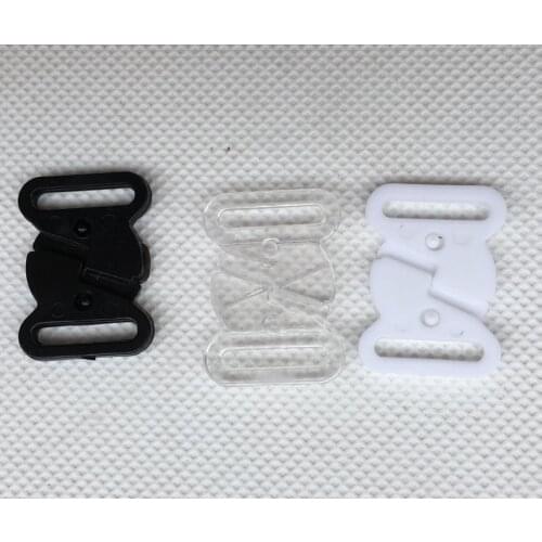 Plastic Bikini Clasp Bra Strap buckles Closure Sewing Clip Swimwear Lingerie Hook 18mm white black clear 100sets/lots