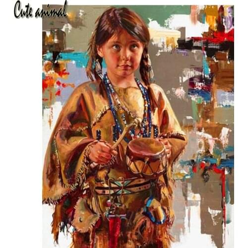 Full Square Round 5D Diy Diamond Painting Indians Girl Diamond Embroidery Cross Stitch Mosaic pattern embroidery with diamonds