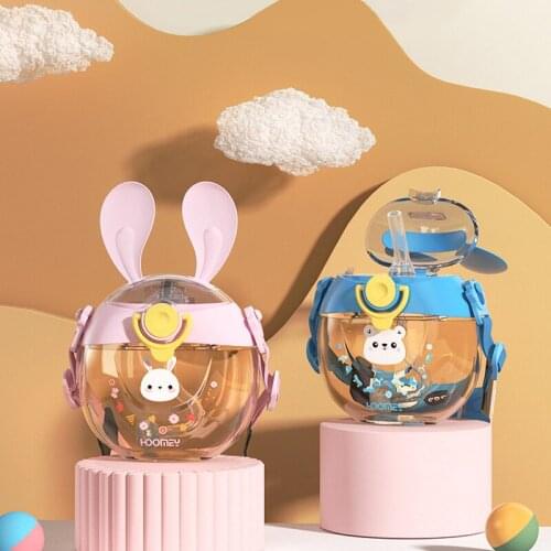 Portable Children Strap With Straw Cup PPSU Material Travel Bicycle Water Bottle Drop-Resistant School Water Bottle For Kids