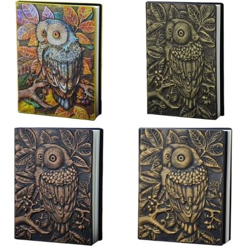 3D Carving Owl Embossed Notebook Journal Notepad Travel Diary Planner Sketchbook School Office Supplies